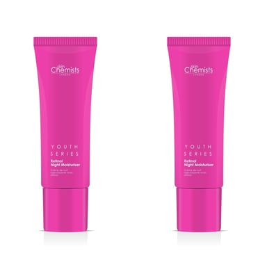 skinChemists Jeugdserie Retinol & Bakuchiol Nachtvochtinbrengende Crème 50ml x 2 Duo Pack