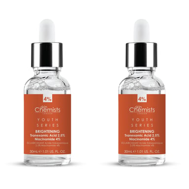 skinChemists Jeugd Serie Tranexaminezuur 2,5%, Niacinamide 4% Verhelderend Serun 30ml x 2 Duo Pack