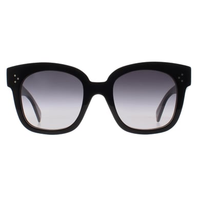 Celine New Audrey CL4002UN 01B glanzend zwarte zonnebril met rookverloop