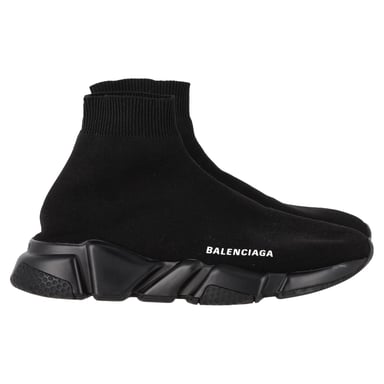 Balenciaga Speed Trainer Sneakers in Black Polyester