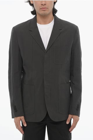 Zijsplitten, reverskraag, slim fit, 3-knoopsblazer in grijs