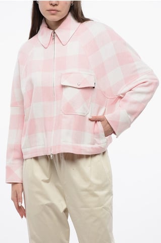 ARCHIEF Buffalo Checked TIMBER SUMMER Overshirt met Voorkant in Bianco, Rosa