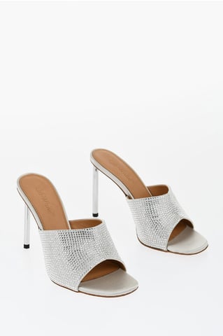 ALLEN Open Teen Muiltjes met Strass 10 cm in Grijs