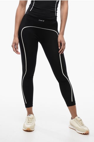 Naadloze legging van stretchnylon in zwart