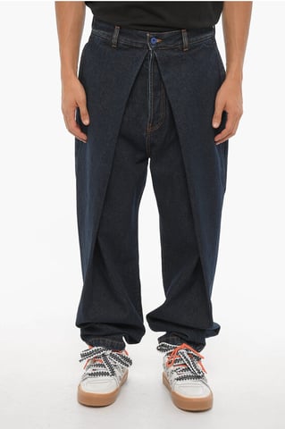 Geplooide Regular Fit Jeans 17cm in Blauw
