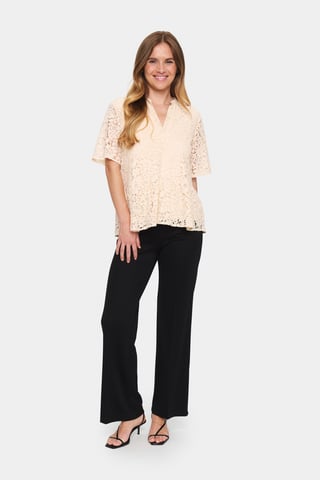 Blouse met korte mouwen Regular fit Creme