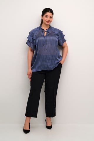 Blouse met korte mouwen Regular fit Blue Indigo