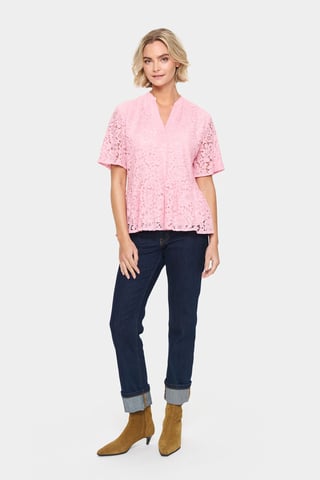 Blouse met korte mouwen Regular fit Pink Nectar rose