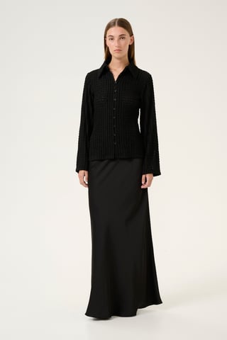 Blouse met lange mouwen Regular fit Meteorite black