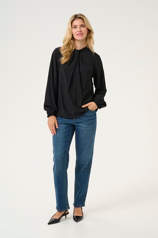 Blouse met lange mouwen Relaxed fit Blac