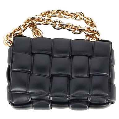 Bottega Veneta Chain Cassette Bag in Black Leather