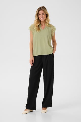 Blouse met korte mouwen Straight fit Tea green
