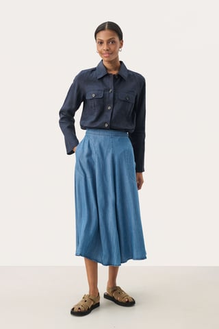 Rok A-shape Medium Blue Denim