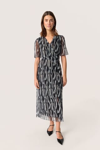 Jersey jurk Regular fit Black Stroke Print black