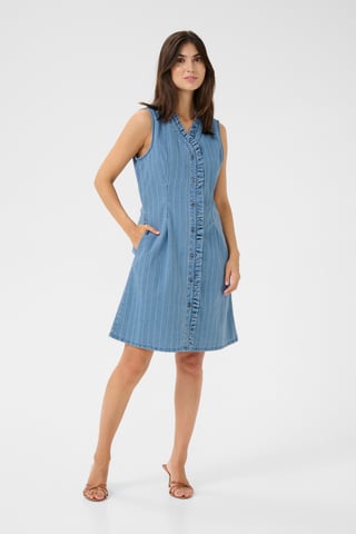 Denim Jurk Fitted blue