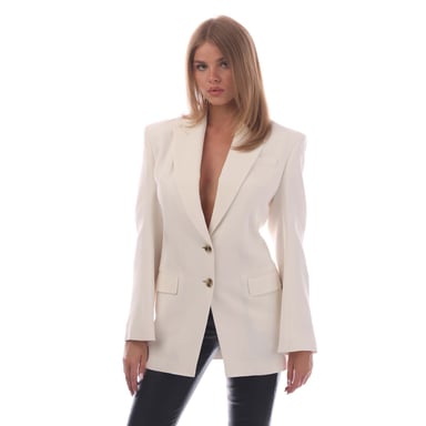 Women's Hugo Boss Jabuckle1 Oversize-Fit Jacket in White