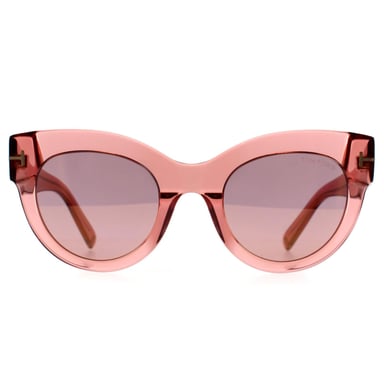 Tom Ford Lucilla FT1063 72Z glanzend roze spiegel violet gradiënt zonnebril