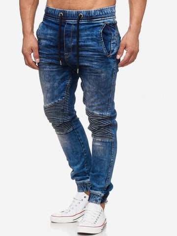 Tazzio herenjeans regular fit in biker jogger stijl
