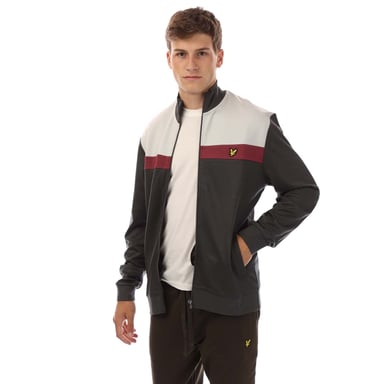 Lyle And Scott Colour Block Track Jacket voor heren in grijs