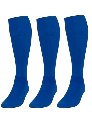 3 paar blauwe voetbalsokken voor kinderen