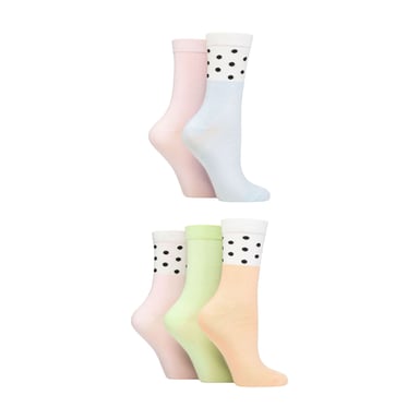 5-pack Dames Jacquard Patroon Crew Sokken