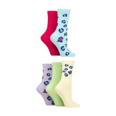 5-pack Dames Jacquard Patroon Crew Sokken