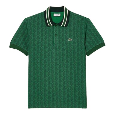 Lacoste Heren Monogram Jacquard Klassiek Poloshirt (Groen)