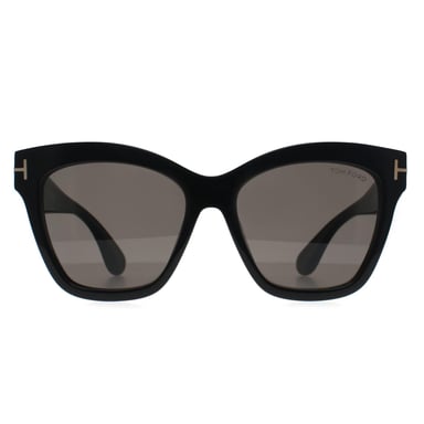 Tom Ford Elvira FT1217 01A glanzend zwartgrijs met lichte spiegel zonnebril