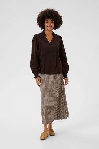 Blouse met lange mouwen CUrhaena Relaxed fit dark brown