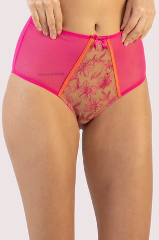 Playful Promises Olivia Contrast Embroidery High Waist Brief