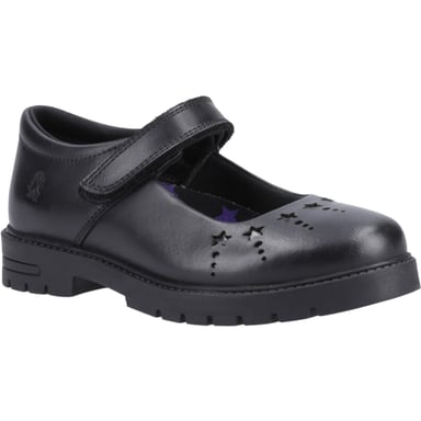 Hush Puppies Sabrina Senior Meisjes Zwart Leren Schoenen