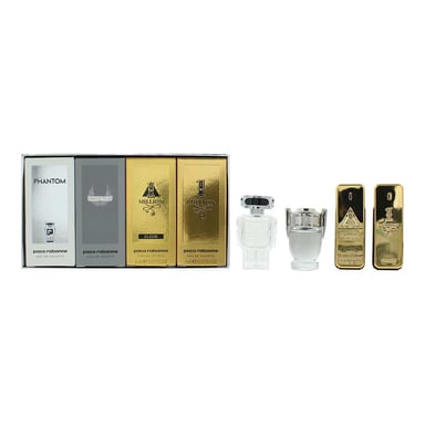 Paco Rabanne Heren 4 x 5ml Mini Cadeauset - 1 Million, Invictus, Phantom