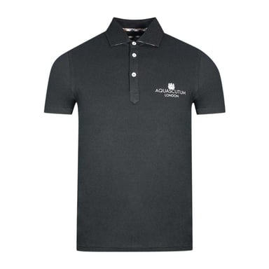 Aquascutum Unisex Volwassenen London Bold Logo Polo Shirt (Zwart)