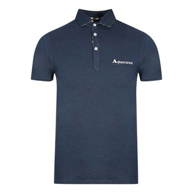 Aquascutum Unisex Volwassen Handtekening Logo Polo Shirt (Marineblauw)