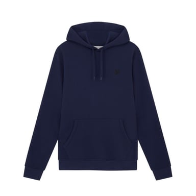 Lyle & Scott marineblauwe pull-over hoodie met tonaal Eagle-logo
