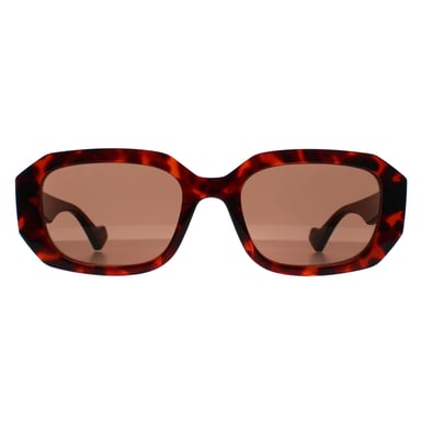 Gucci Rechthoek Dames Glimmend Donker Havana Bruin GG1535S