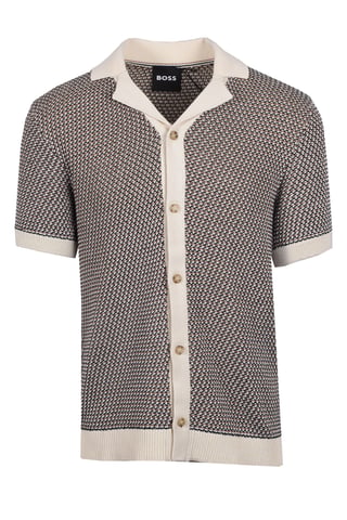 Boss Black Iconico Knitted Polo Open White