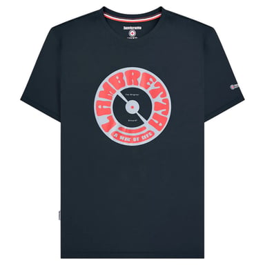 Lambretta Mens Vinyl Record T-Shirt (Navy)