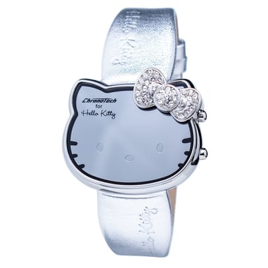 Hallo Kitty Zilveren Horloge met Crystal Strik Accenten