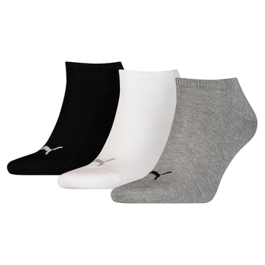 Puma Unisex Adult Invisible Socks (Pakket van 3) (Grijs/Wit/Zwart)