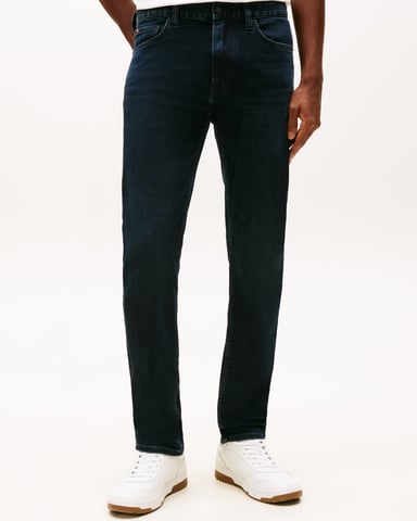 Tommy Hilfiger Denton straight fit 5-p jeans donkerblauw effen zonder omslag