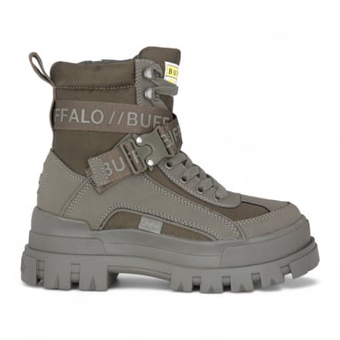 Buffalo Dames Khaki Chunky Platform Hoge Enkel Combat Boots - ASPHA-COM1