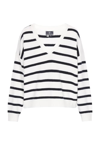 Dreimaster Jumper vrouwen gebroken witte marineblauwe strepen