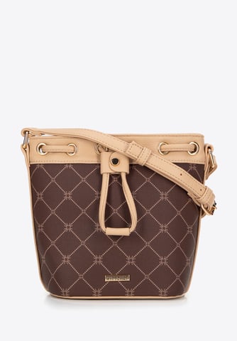 Wittchen Dames Bucket Bag in Monogrammed Eco-Leather Bruin