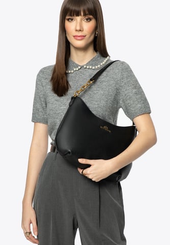 Wittchen Dames Leren Schoudertas met Ketting, Zwart, Natuurlijk Leer
