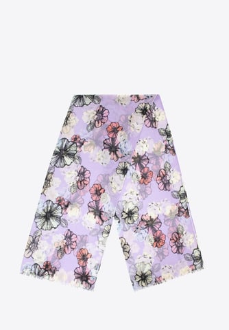 Wittchen Woman Dames delicate sjaal met bloemenpatroon, crème en paars