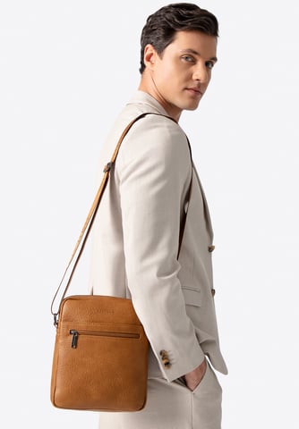 Wittchen Heren Imitatieleren Messenger Bag met Verstelbare Riem, Bruin, Eco-leer