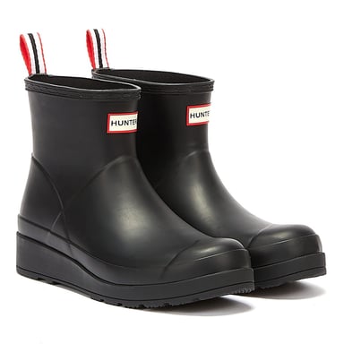 Hunter Play Short Dames Zwarte Regenlaarzen