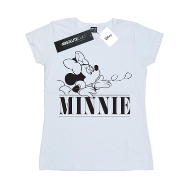 Disney Dames/Dames Minnie Mouse Kus Katoenen T-Shirt (Wit)