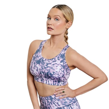 Dare 2B Dames/dames Mantra bedrukte gerecycleerde sportbeha (Stoffig lavendel)